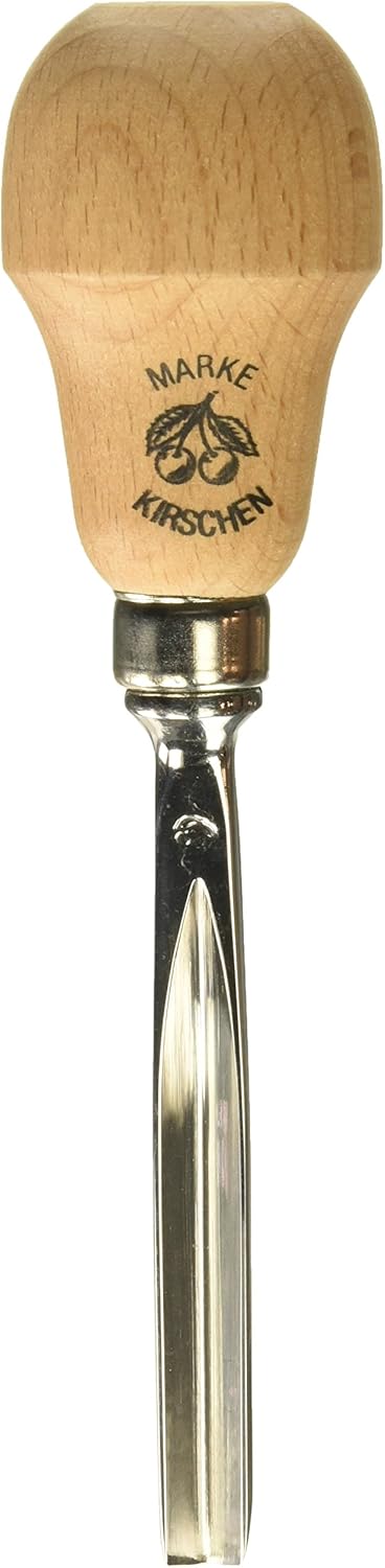KIRSCHEN Werkzeuge 5639008 | Kerbschnitzbeitel mit Birnenheft Stich 39, gerade & V-förmig - 8mm 8mm