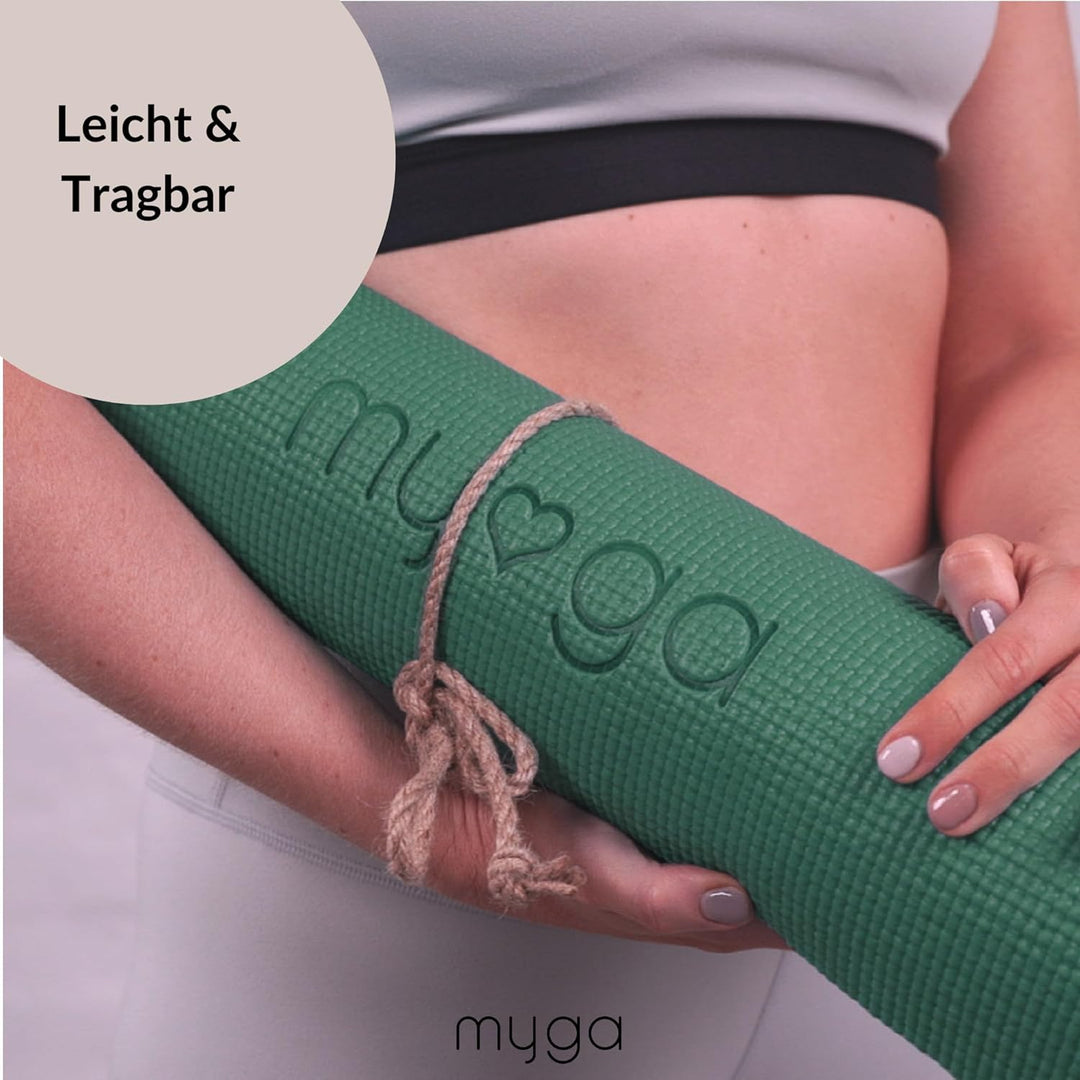 Myga Einsteiger-Yogamatte | Rutschfest & Leicht zu tragen – 4 mm Dicke | Ideal für Yoga, Pilates, Me