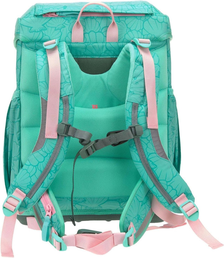 LÄSSIG Schulranzen Regenhülle Light Unique School Set 7-teilig Seashell turqouise türkis