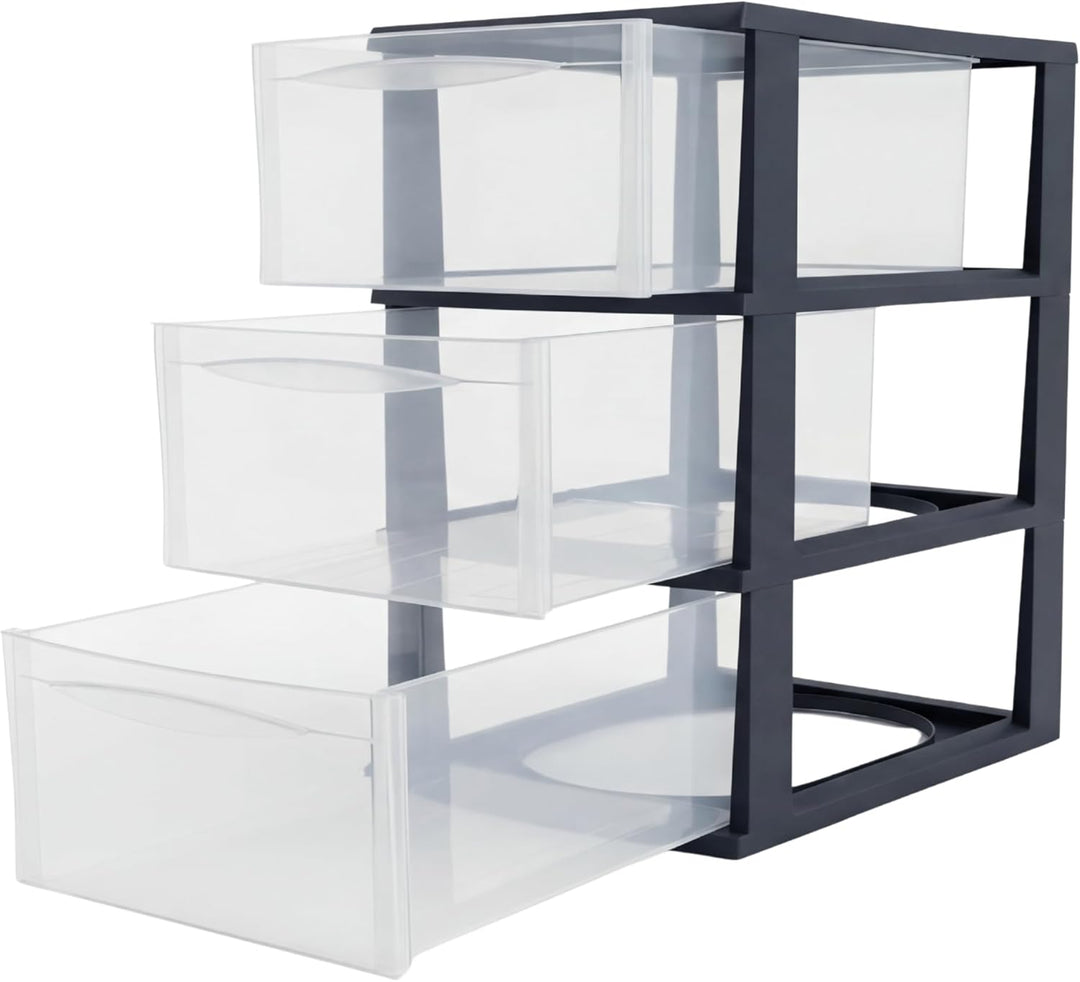 Grosse Schubladenbox A4 Schubladenschrank Schreibtisch Organizer Transparent mit extra hohen Schubla