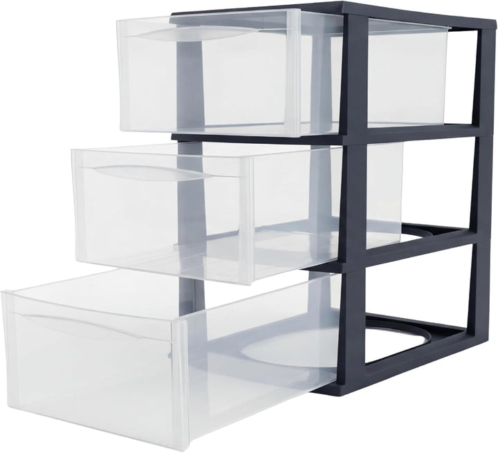Grosse Schubladenbox A4 Schubladenschrank Schreibtisch Organizer Transparent mit extra hohen Schubla