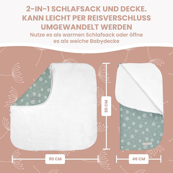 MIMUSELINA Einschlagdecke Babyschale Winter Universal | 2-in-1 Fusssack (92x46 cm) &amp; Decke (92x92 cm