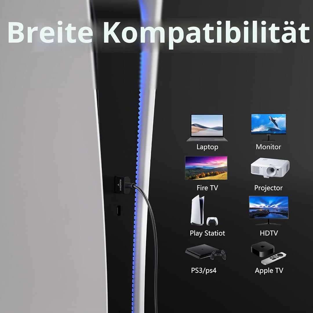 RUIPRO Zertifiziertes kurzes HDMI-Kabel, ultradünnes 8K HDMI 2.1-Kabel, 91 cm, 2 Stück, Ultra High S