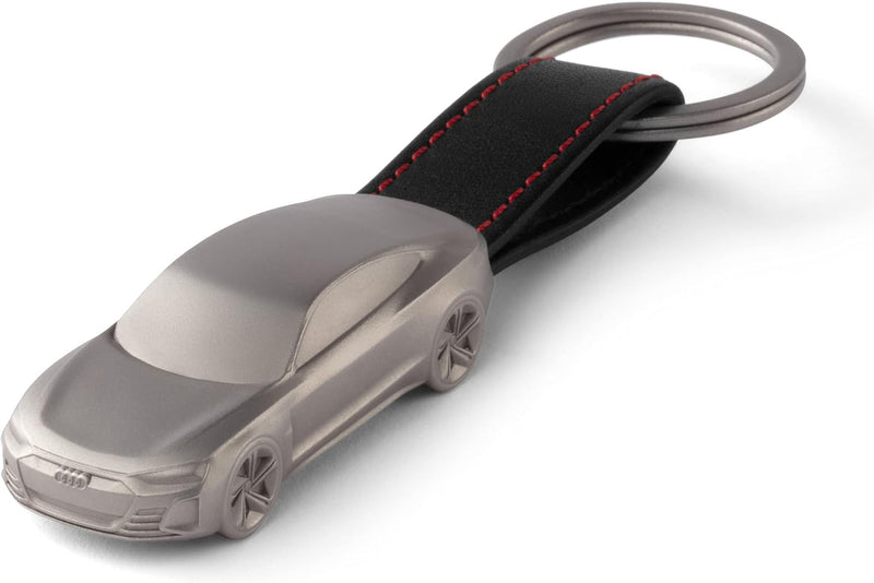 Audi 3182100100 Schlüsselanhänger e-tron GT Skulptur Edelstahl Anhänger Keyring Miniatur, schwarz/si