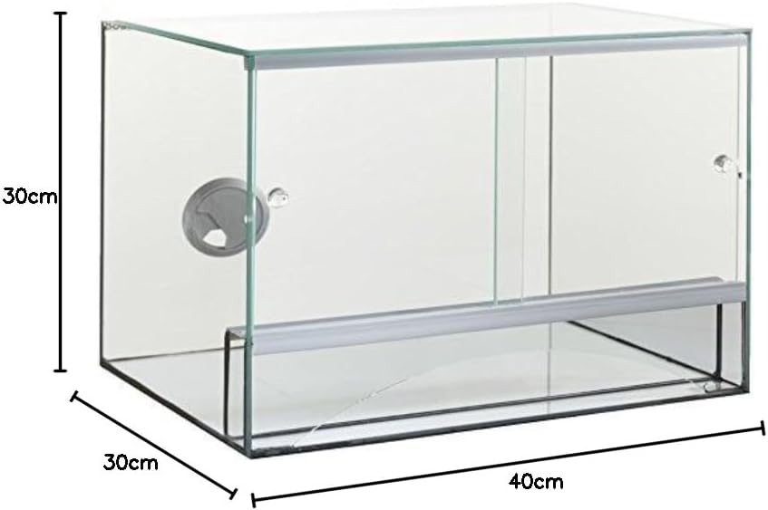 Glas Terrarium + Belüftung 40x30x30 cm 30 40 Schiebetür