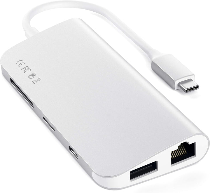 SATECHI Type-C Multimedia Adapter mit 4K HDMI, Mini DP, USB-C PD, Gigabit Ethernet, USB 3.0, Micro/S