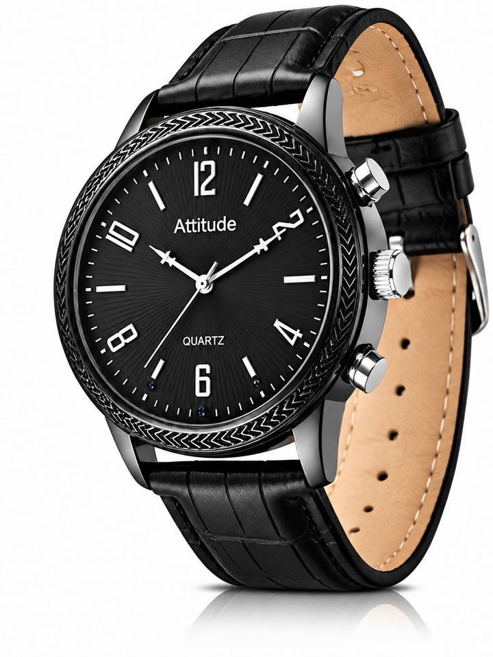 Menborn Smart Watch Schwarzes Lederarmband, Lederarmband