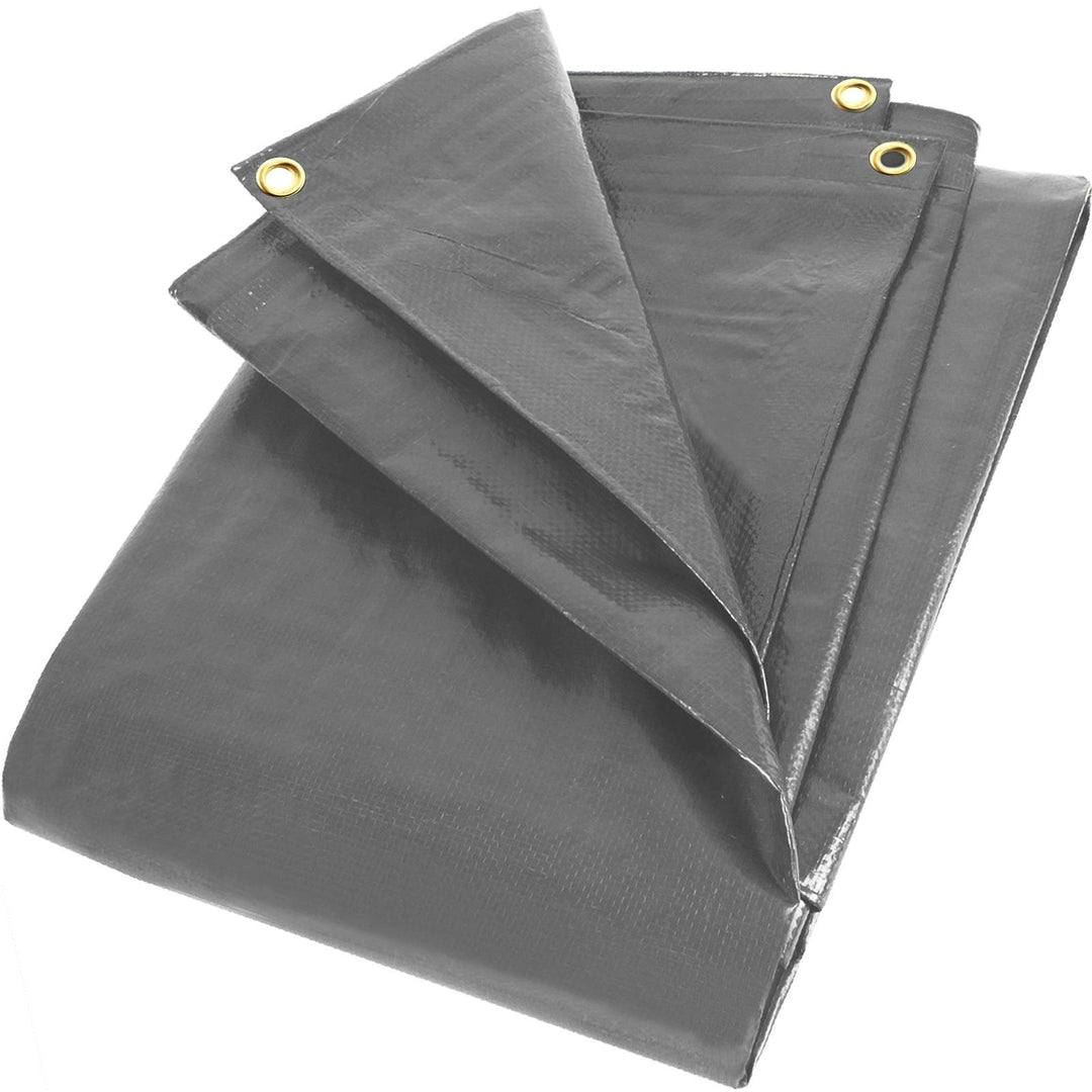 Zill Gewebeplane 6 x 10 m grau 280g/m² mit Alu-Ösen Abdeckplane PE - Holzabdeckplane Schutzplane Hol