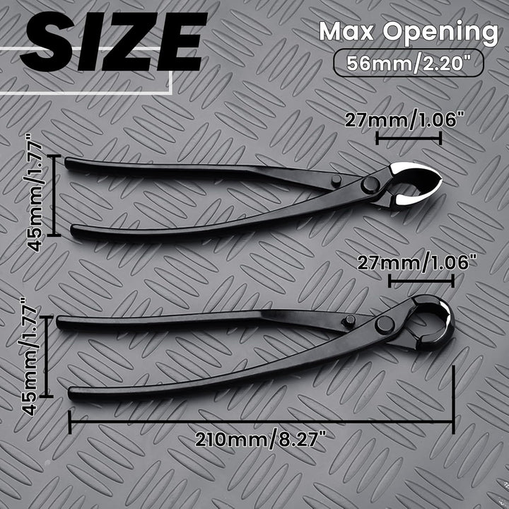 LEONTOOL Bonsai-Werkzeug-Set – 20,3 cm konkave Schneider und 20,3 cm kugelförmige Knaufschneider, Ka