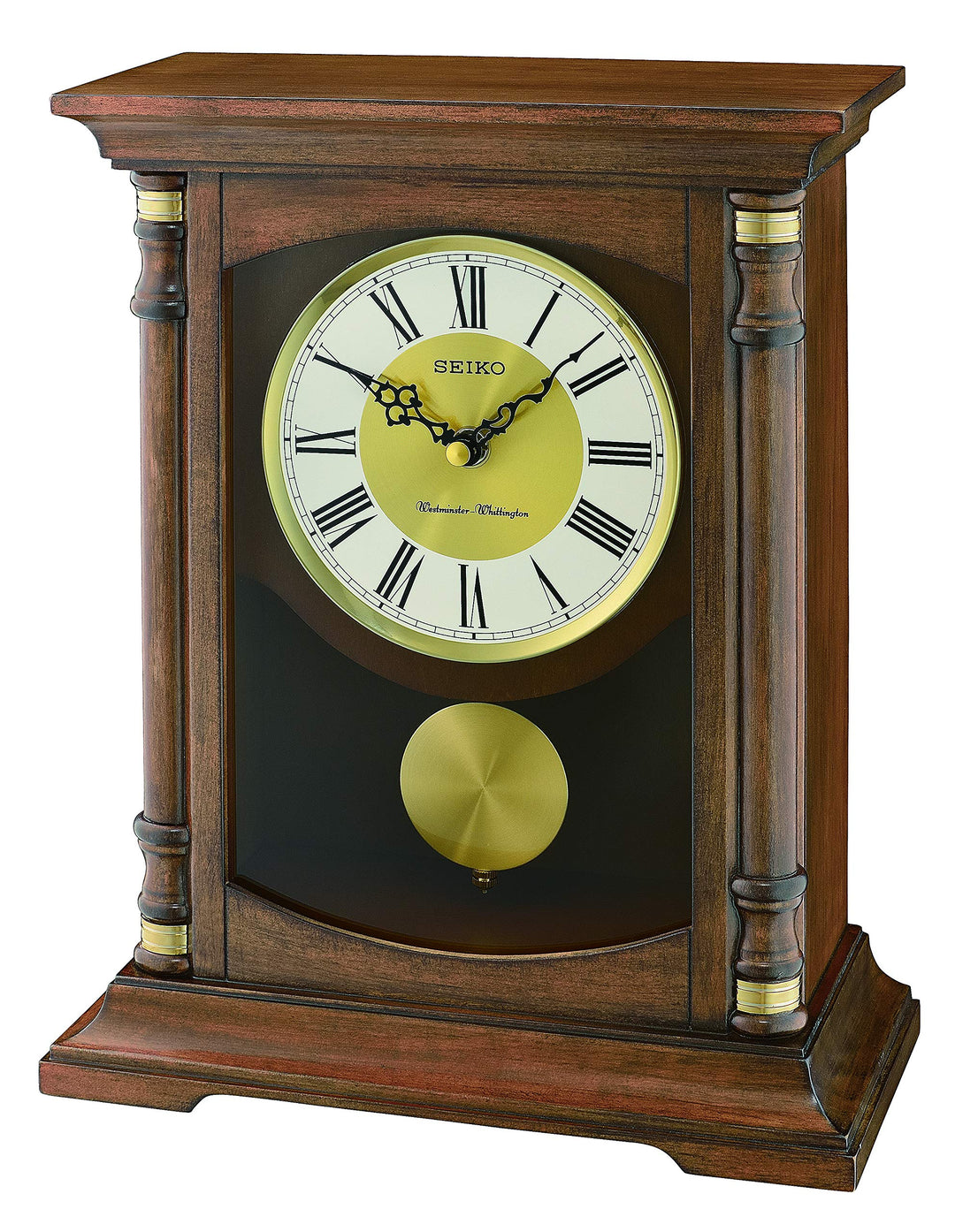 Seiko Melody Kaminuhr mit Pendel, Holz, Braun, 16,5 x 30,2 x 39,1 cm