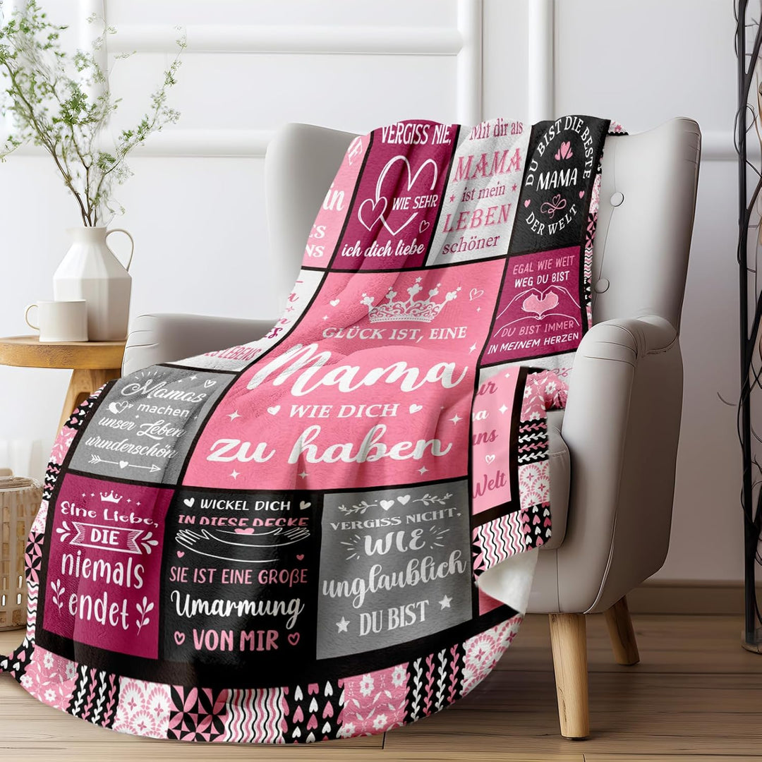 Muttertagsgeschenke für Mama - Kuscheldecke, Praktisches Geburtstagsgeschenk für Mama zum Muttertag,