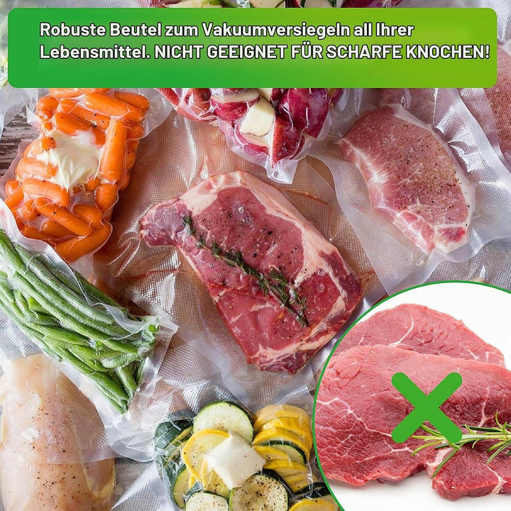 Trintion Vakuumierbeutel, 200 Beutel 20x30cm Vakuumbeutel für alle Vakuumierer &amp; Lebensmittel Vakuum