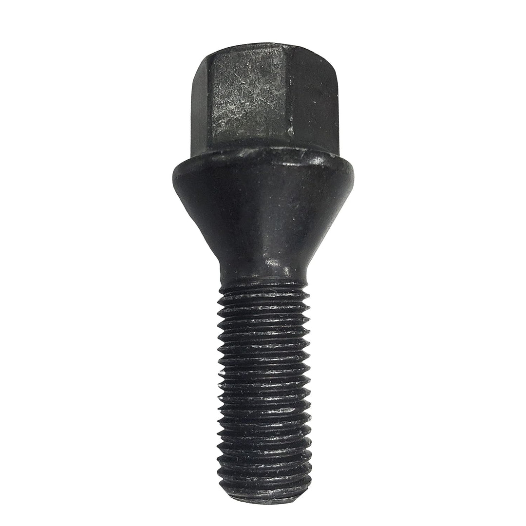 20 schwarze Tracer Radschrauben Radbolzen Kegelbund M14x1,25 28mm kompatibel mit BMW