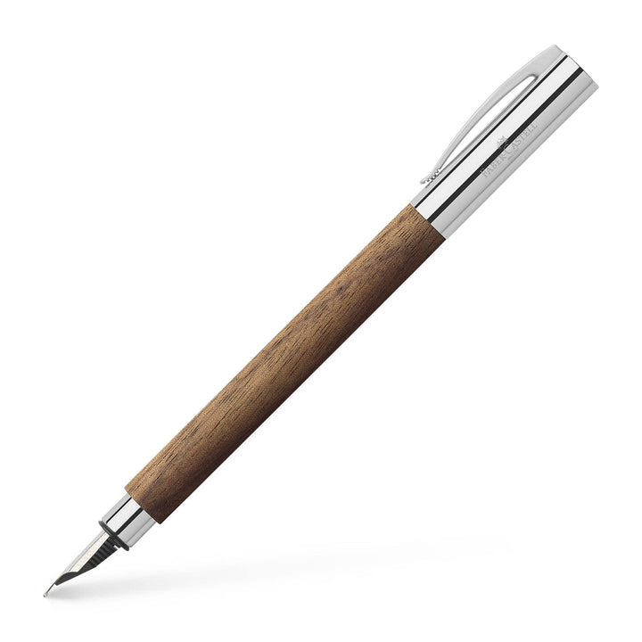Faber-Castell 148580 - Füllfederhalter AMBITION Nussbaum, Federbreite M, inkl. Geschenkverpackung un