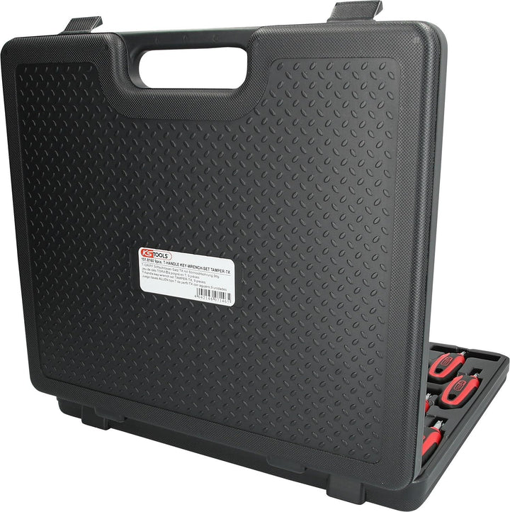 KS Tools 151.8160 ERGOTORQUEplus T-Griff-Schlüssel-Satz, TX mit Bohrung,9-tlg.TB10-TB50