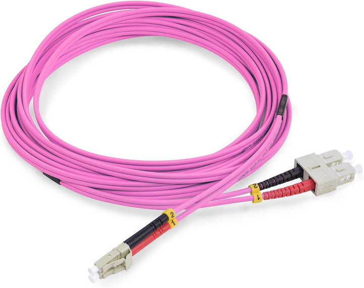 5er Pack 3m LWL Kabel SC/LC OM4 Duplex Multimode 50/125µm 10 Gigabits 3,00m 5-Pieces SC Duplex to LC