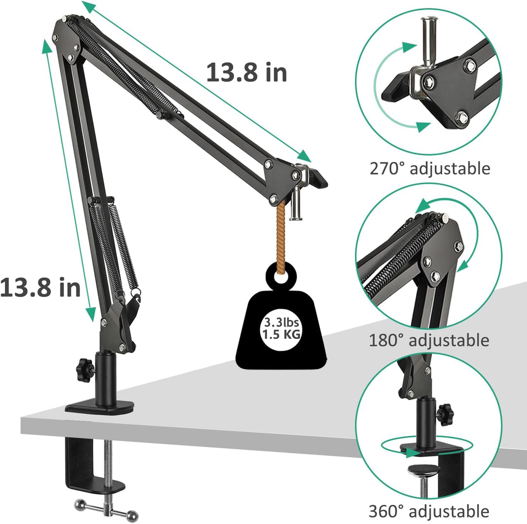 Einstellbare Mikrofon Arm, Mikrofonarmständer Kompatibel mit Seiren X Mini V2 V3 USB Streaming Mikro