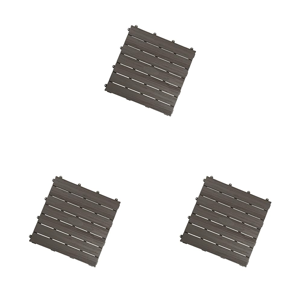 Smoby - Bodenplatten-Set mit Klicksystem, 6 Stück (Packung mit 3) Grau Einheitsgrösse (Packung mit 3