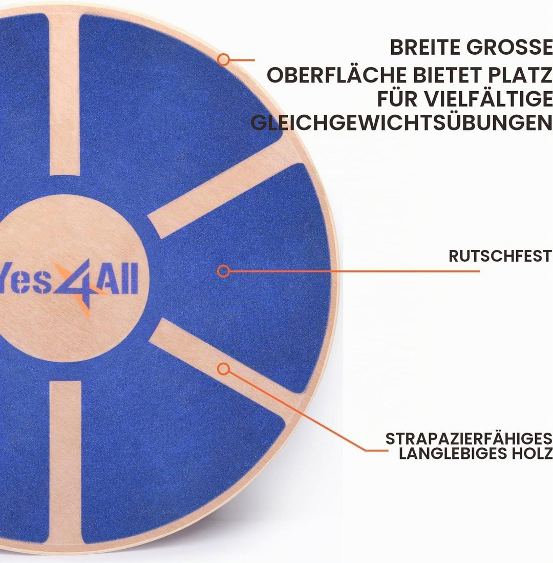 Yes4All Gleichgewichtsboard aus Holz; Wackelbrett mit Hochwertiger Rutschfester Oberfläche; Bevorzug