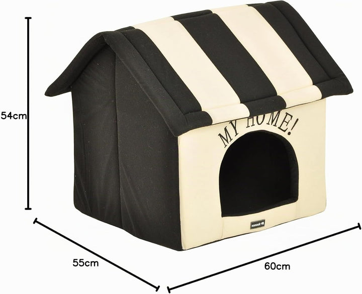 nanook Hundehöhle XL für mittelgrosse Hunde Hundebett Hundehaus faltbar flauschig kuschelig schwarz