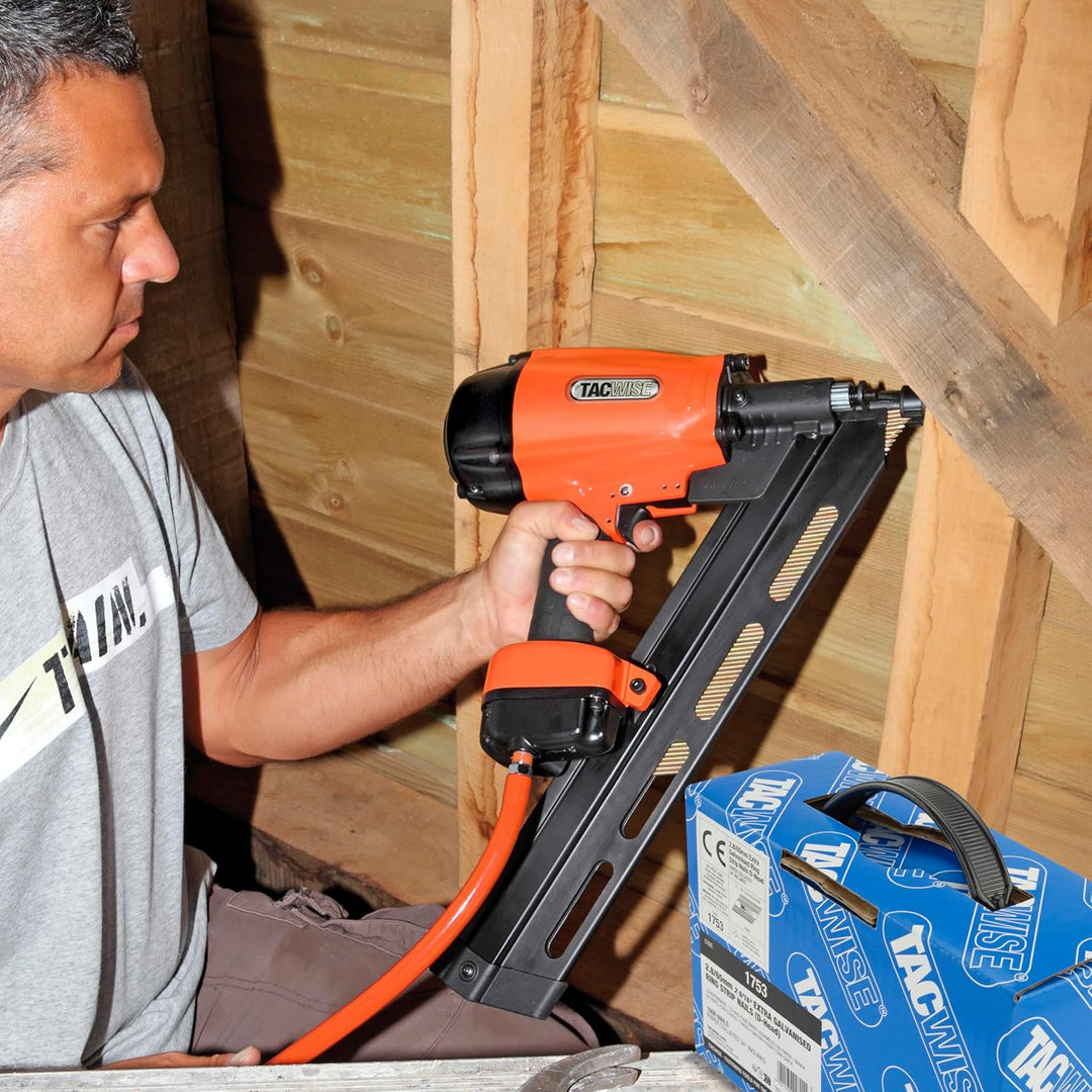 Tacwise 1753 Extra Verzinkte Rahmennägel 2,8/65 mm, D‘-Kopf, Ringschaft, mit 34° Neigung, Papiergebu