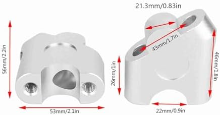 2Pcs Motorrad Lenker Riser Zurück Mount | Duokon Ø 22mm Universal Lenker Riser Lenkerklemme Adapter