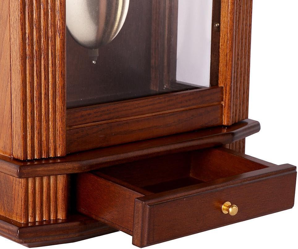 MPM Quality Retro Wood Tischuhr, Traditionelle und Elegante Holztischuhr, Präziser Quarz-Schrittmoto