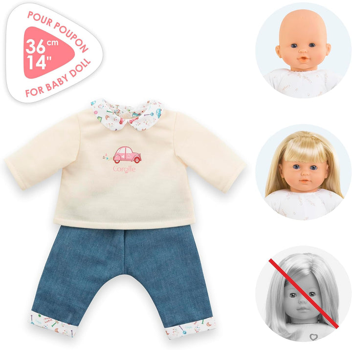 Corolle Mon Grand Poupon Hose und Top, Paris, für alle 36 cm Babypuppen, ab 2 Jahren