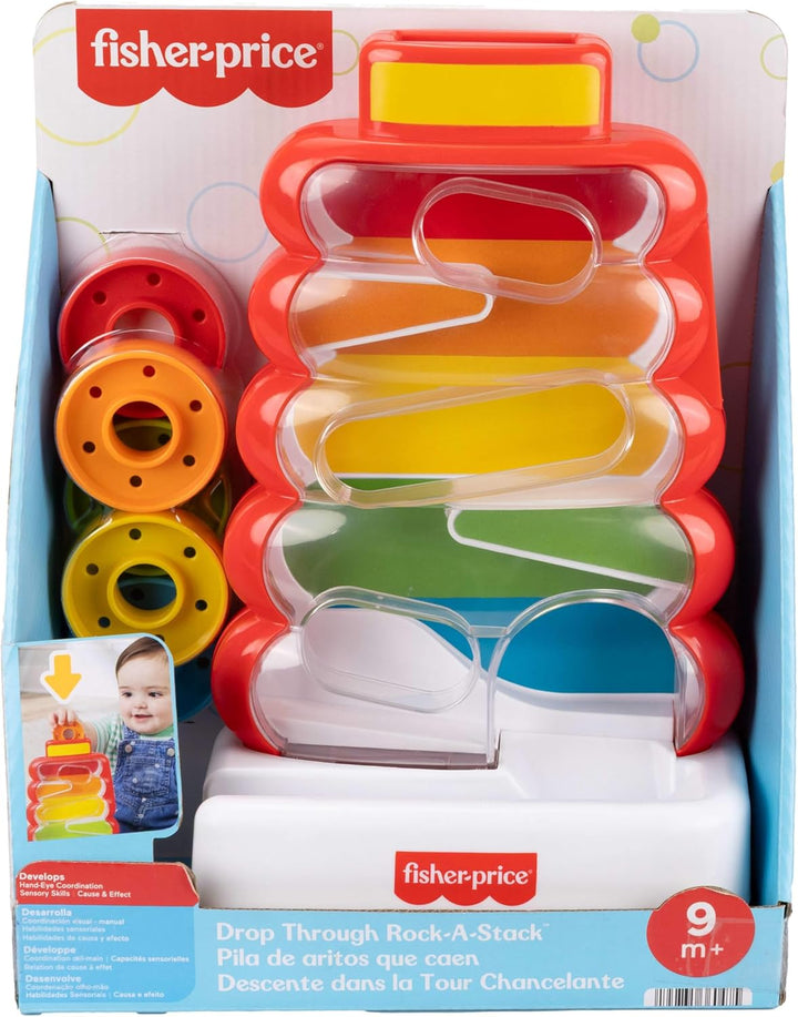 Fisher-Price Baby- und Kleinkindspielzeug, Rutschspass Farbring Pyramide, Aktivität mit Münzen zur s