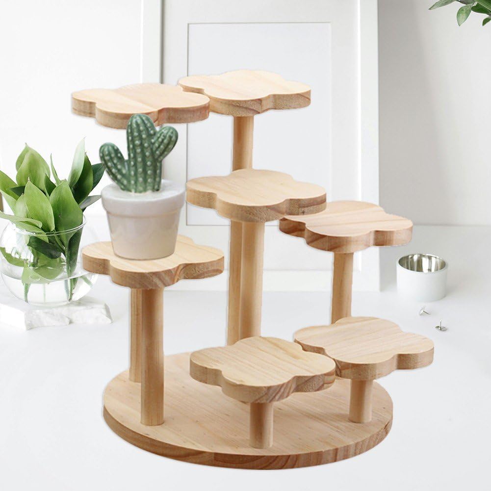 Blumentopfhalter, Mehrschichtiges Blumenregal, Holz-Desktop-Display-ständer, Parfüm-Organizer-Rack F
