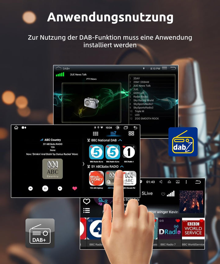 ESSGOO DAB/DAB+ Empfängeradapter für Android Autoradio | Digitaler USB Tuner | Komplettset mit Anten