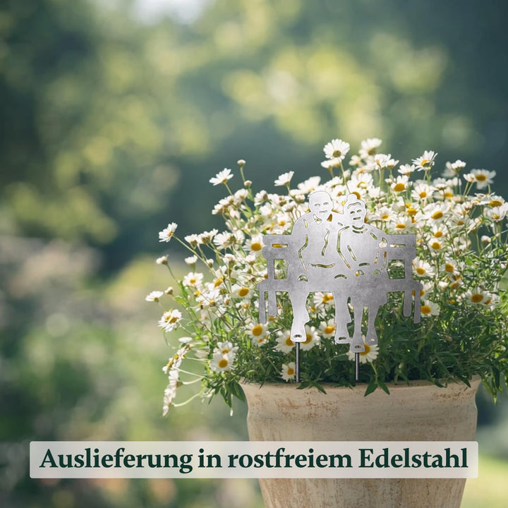 VERDOBA Altes Pärchen Gartendeko Rost - Oma und Opa Figuren Garten Deko - Gartenstecker Rost - Oma u