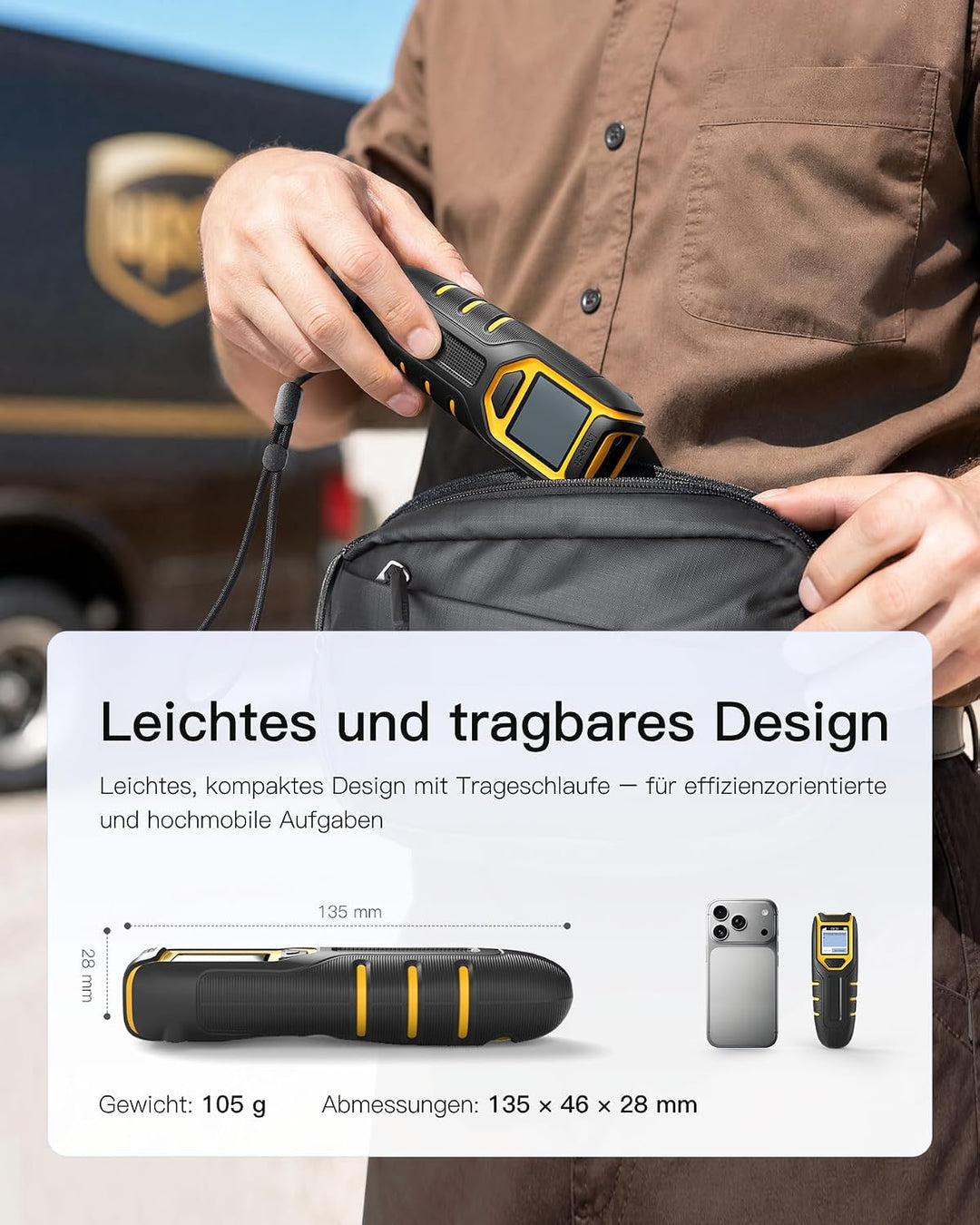 Inateck Barcode Scanner Bluetooth Kleine, 1D 2D QR Code Scanner Kabellos mit Bildschirm für Inventar