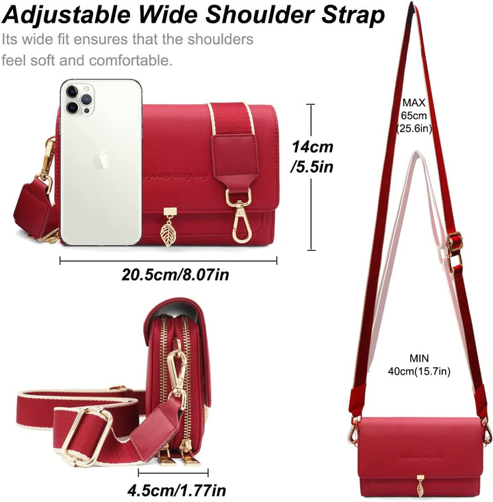 REETEE Handytasche Zum Umhängen Leder Damen Kleine Umhängetasche RFID Schutz Geldbörse Damen,Crossbo