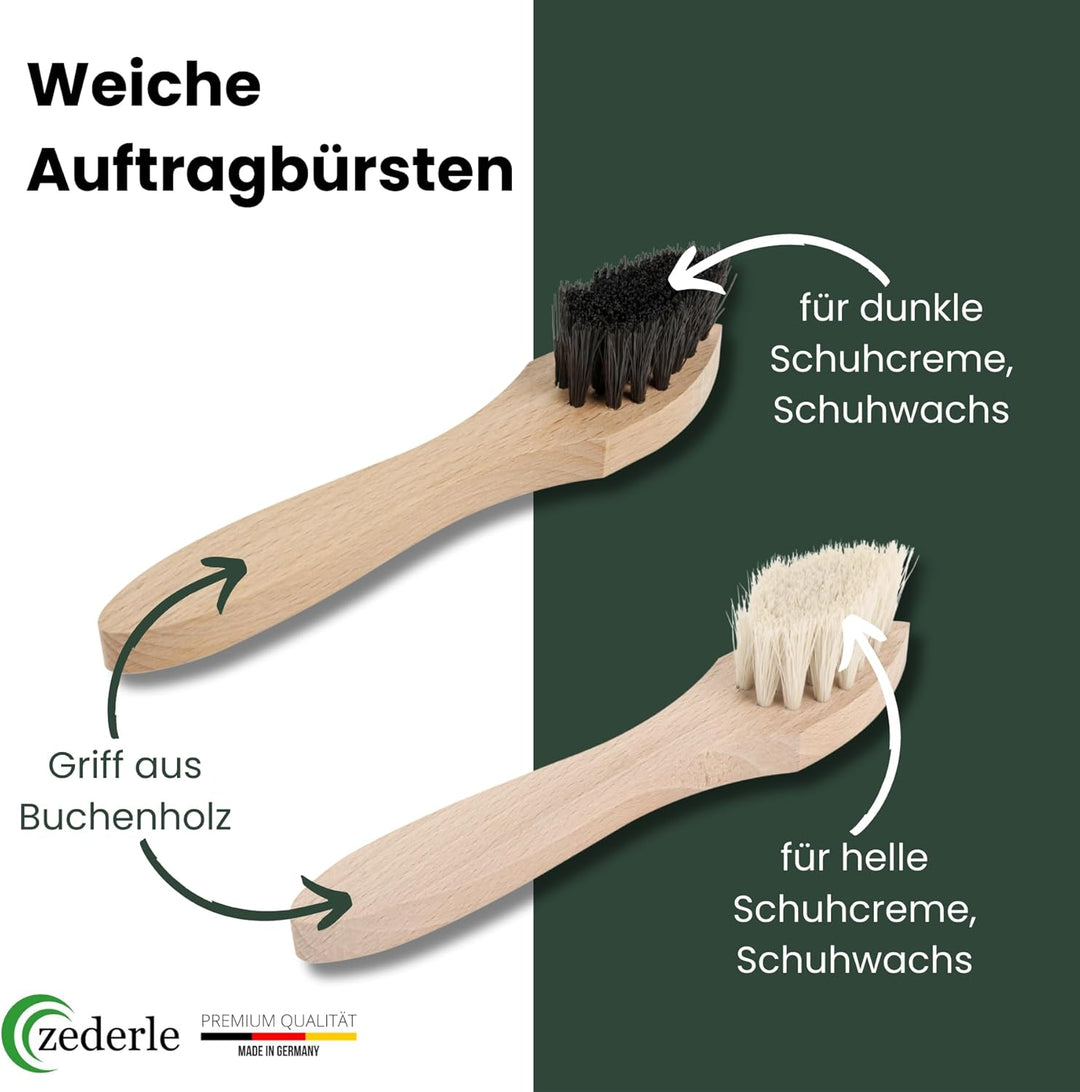 zederle Schuhputzsets – 9 teilig für Glattleder Wildleder Nubukleder inkl. Aufbewahrungskarton als S