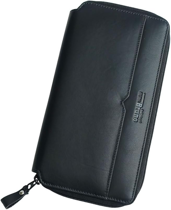stilvoller Reise-Organizer Leder, Reisepass-Tasche Leder schwarz Reise-Passhülle, Reisemappe, Dokume