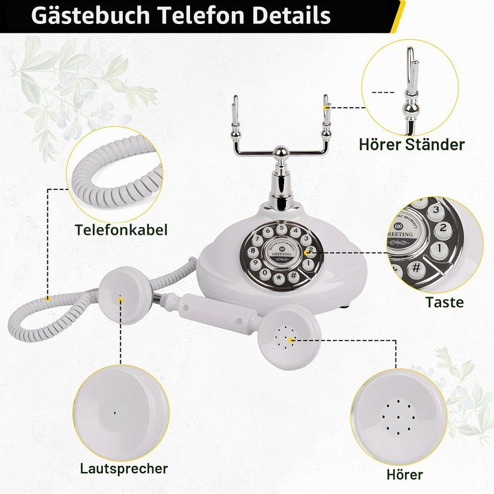Audio-Gästebuch, Hochzeitstelefon, Aufzeichnung individueller Audio-Nachrichten mit Gästebuch, Retro