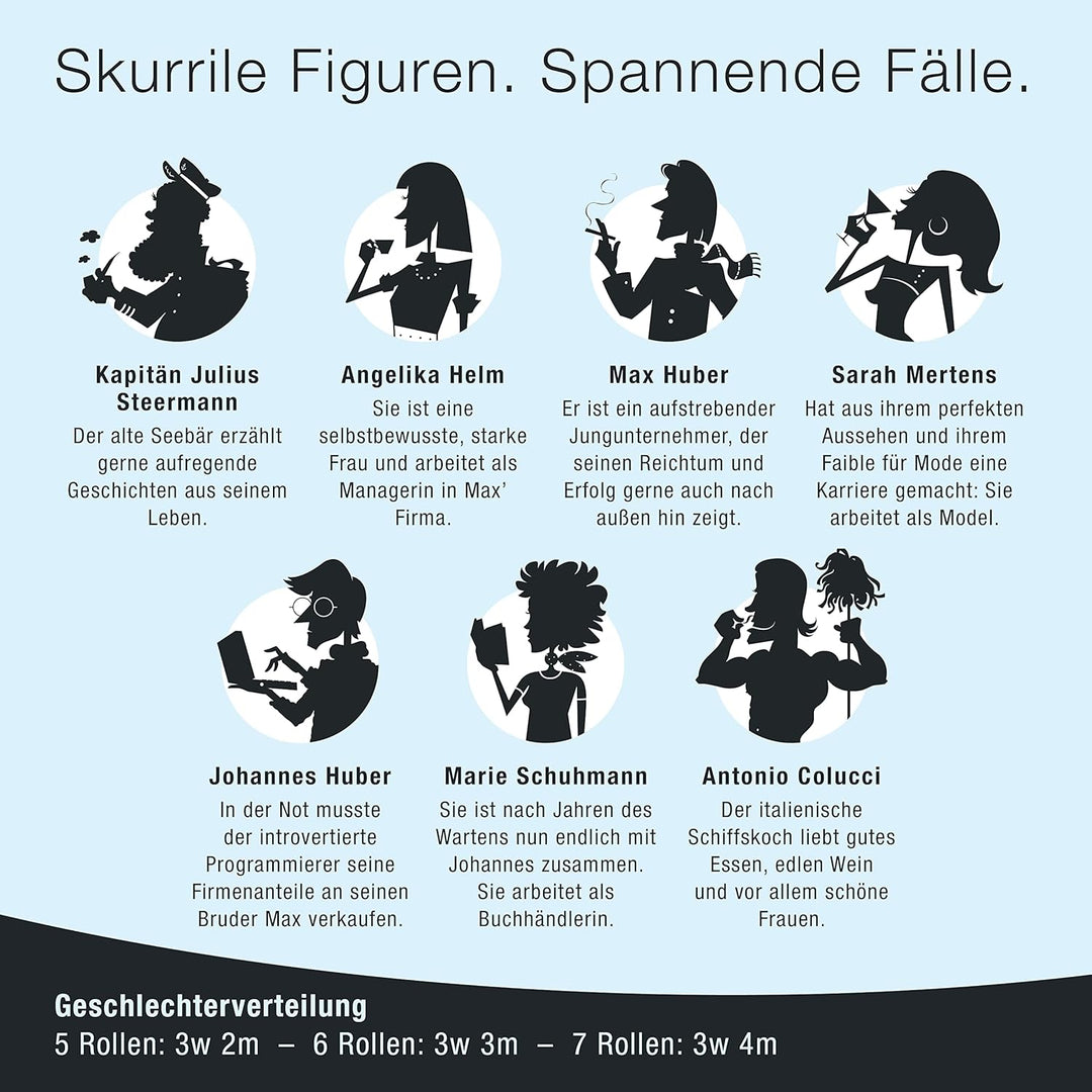 Culinario Mortale® Krimidinner für zuhause 5 bis 7 Personen - Mord über Bord - unterhaltsames Krimi