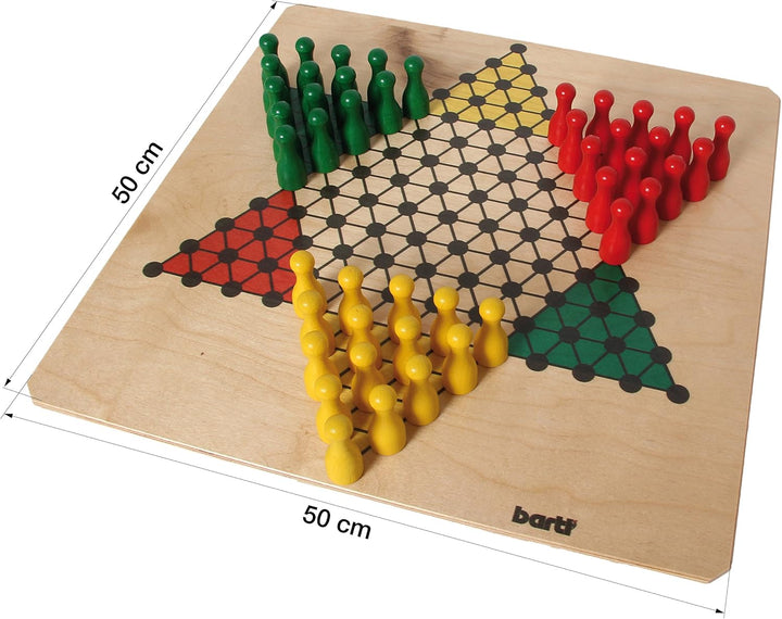 Bartl 107351 Brettspiel Halma gross aus Holz XXL Format 50cm x 50cm, Halma
