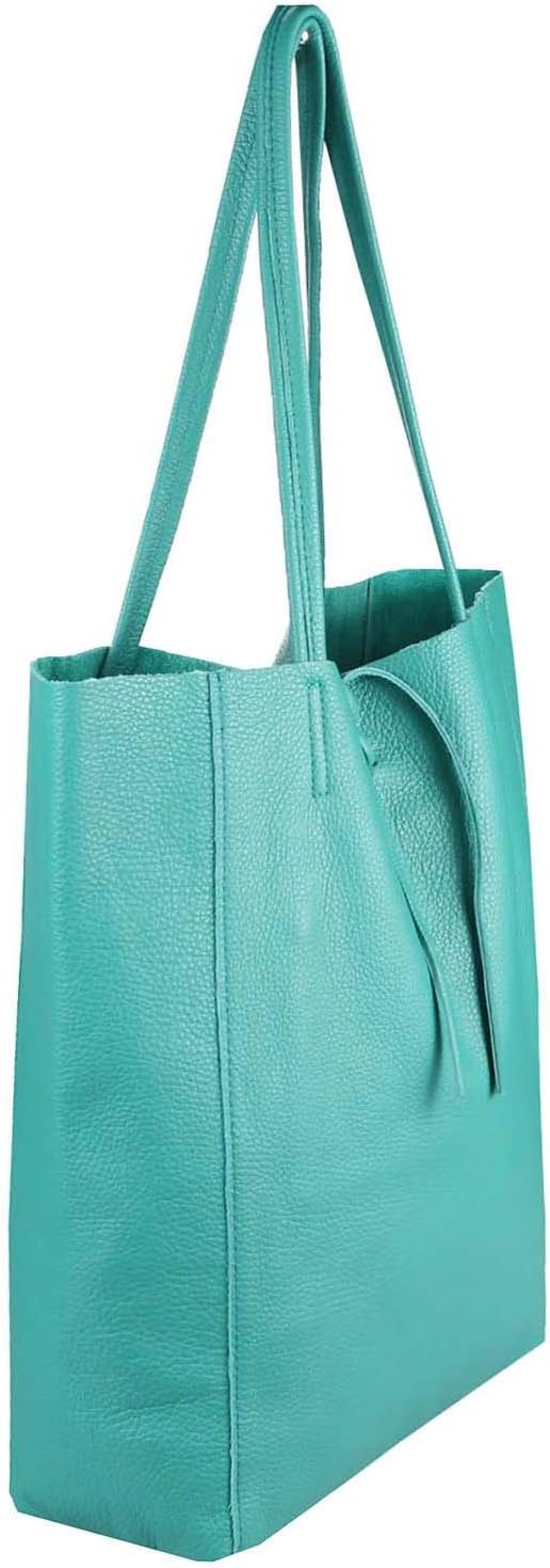 OBC Made in Italy Damen Leder Tasche XXL DIN-A4 Shopper Tote Hobo Bag Henkeltasche Handtasche Umhäng