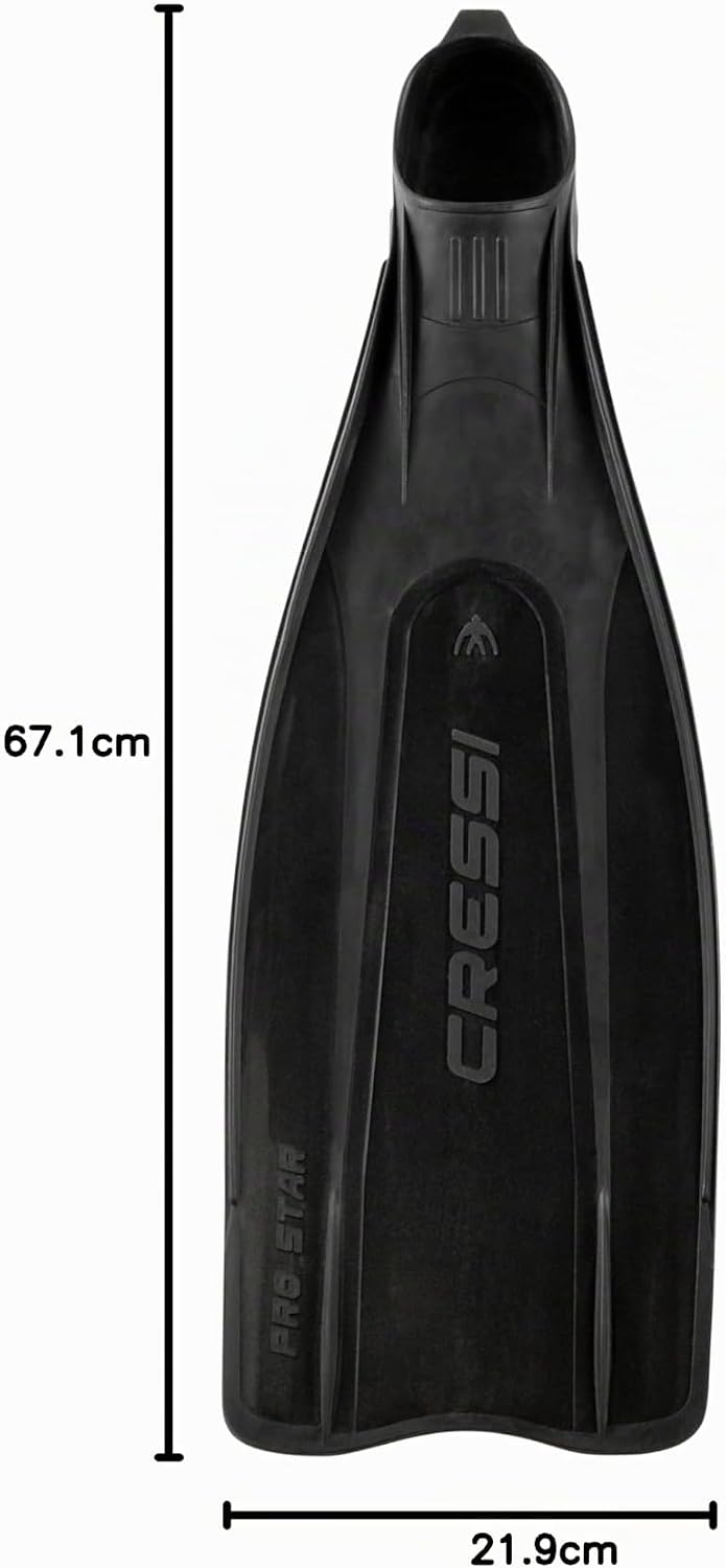 Cressi Prostar, Premium Flossen Herren und Damen - Made in Italy 43/44 Schwarz, 43/44 Schwarz