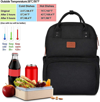 MATEIN Laptop Lunch Rucksack, Picknick Rucksack mit Isoliertem Kühlfach, 17 Zoll Eisrucksack für Män