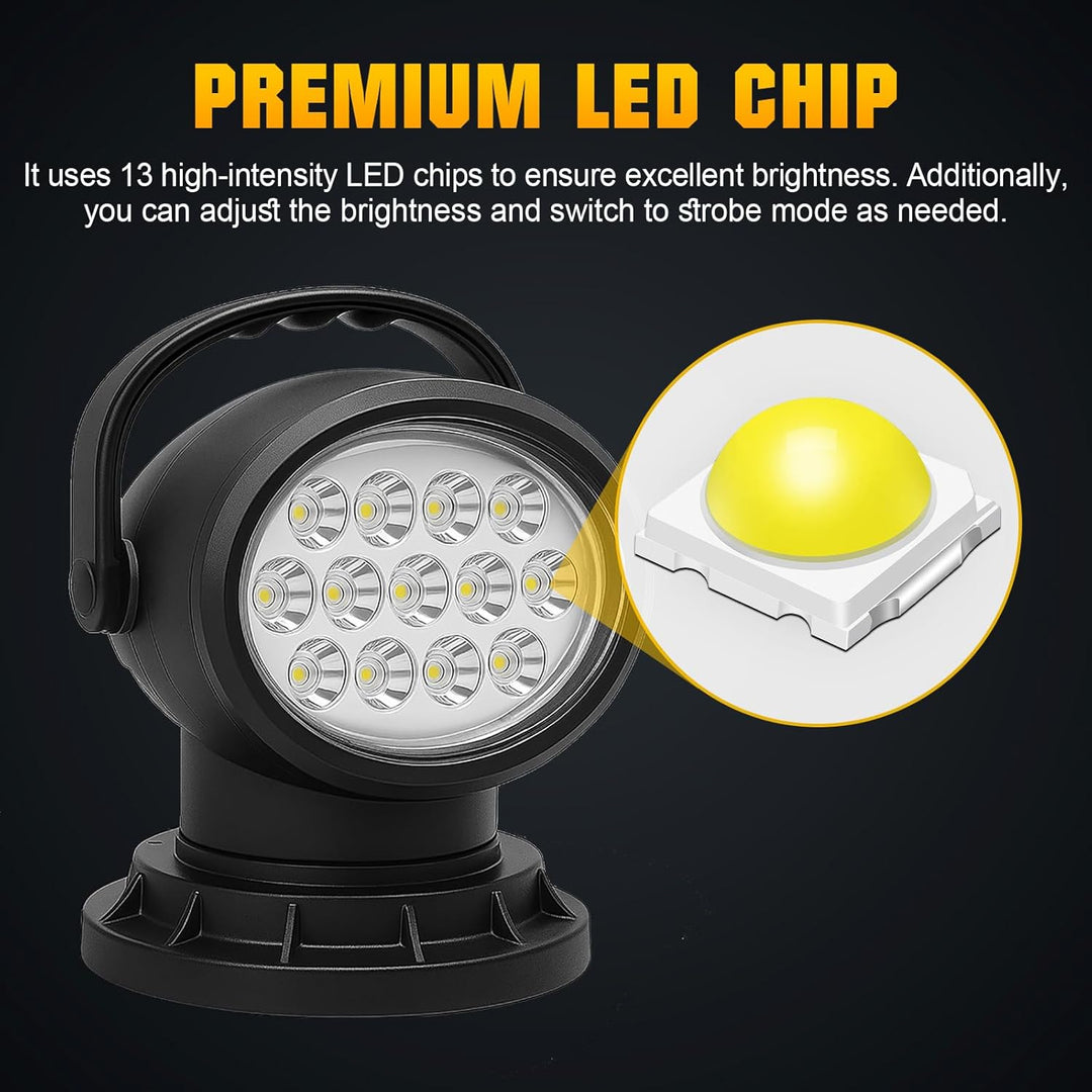 Willpower 50W 360 Grad rotierende Fernbedienung LED Suchscheinwerfer Arbeitslicht 12-24V Spot für Ge