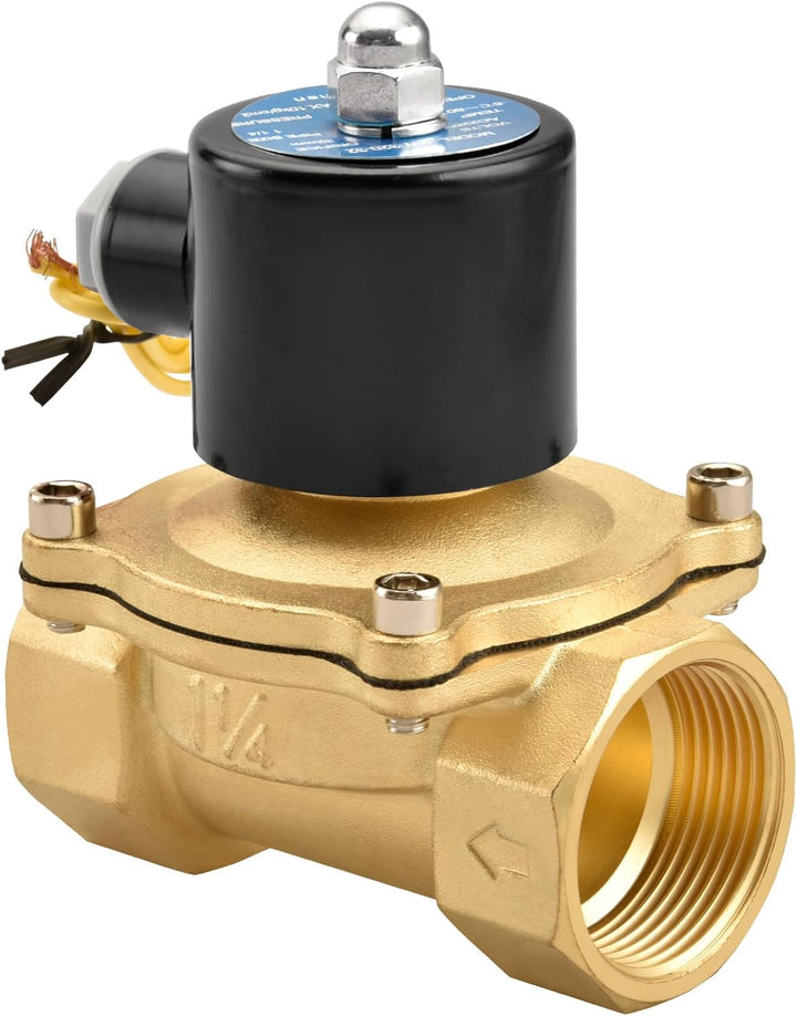 Heschen Messing Elektrisches Magnetventil, 2W-320-32, PT 1-1/4'', DC12V, Direktwirkung Wasser Luft,