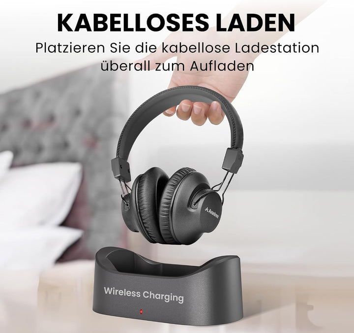 Avantree HT5009 Plus – Ultra Bequeme Funkkopfhörer Kabellos TV Kopfhörer für Fernseher Senioren, 60h