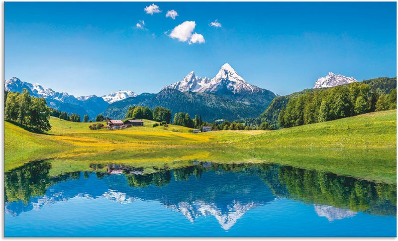 ARTland Spritzschutz Küche aus Alu für Herd Spüle 100x60 cm (BxH) Küchenrückwand mit Motiv Natur Lan