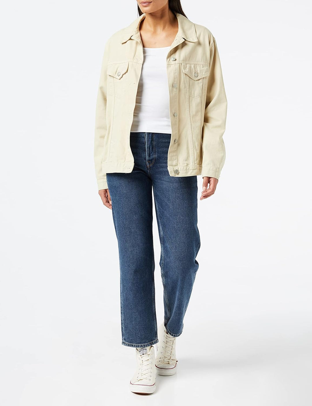 VERO MODA Damen Vmmaxi My Ls Soft Uneck Ga Noos Langarmshirts L Weiss (Bright White Bright White), L