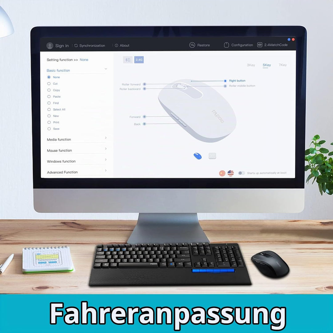 Rapoo M500 Silent kabellose Maus wireless Mouse 1600 DPI Sensor 12 Monate Batterielaufzeit leise Tas