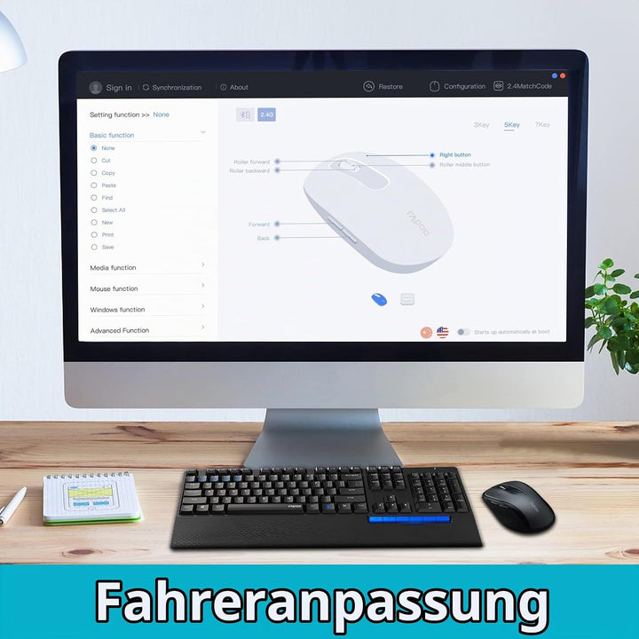 Rapoo M500 Silent kabellose Maus wireless Mouse 1600 DPI Sensor 12 Monate Batterielaufzeit leise Tas