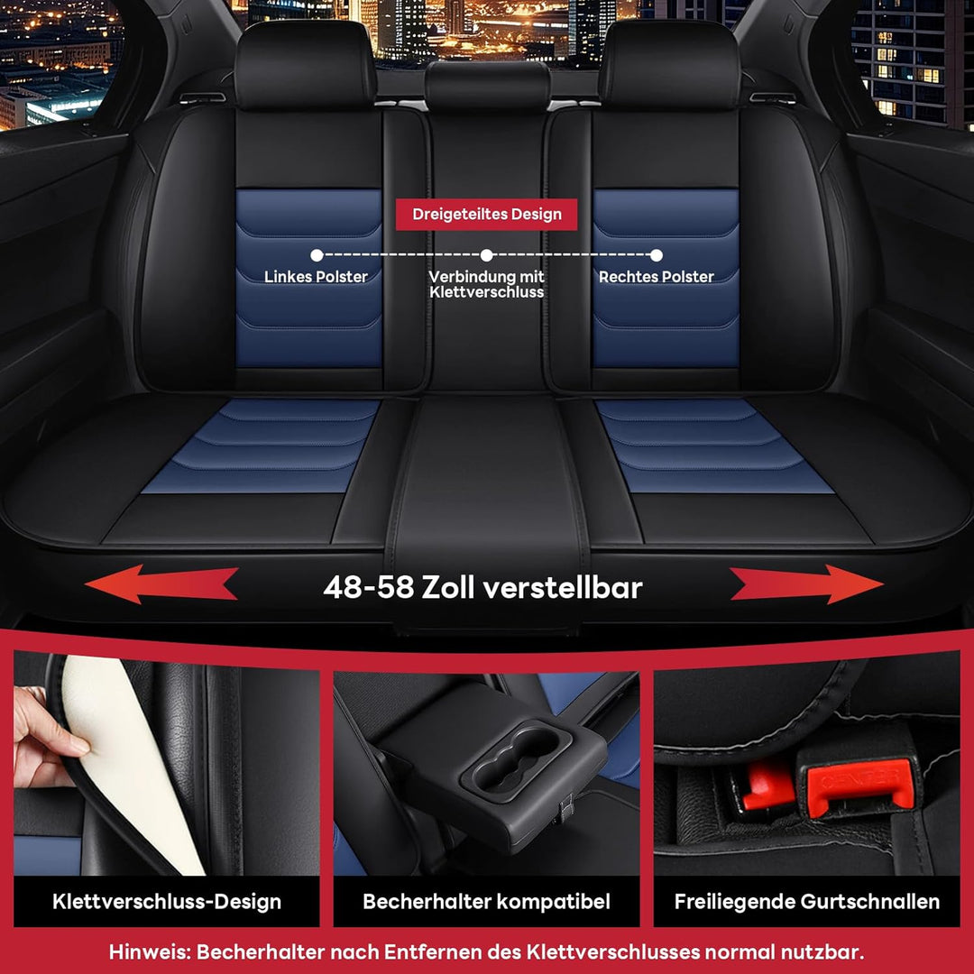 AutoSitzbezüge für Honda CRV 2004-2026, Nappa Leder Auto Sitzbezug 5 Stück, Wasserdichter Sitzschone